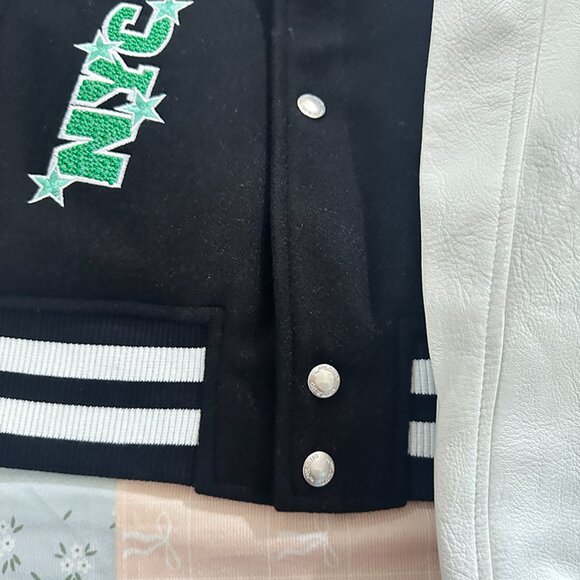 Off-White Men's Black And White Baseball Jacket - Picture 4 of 8